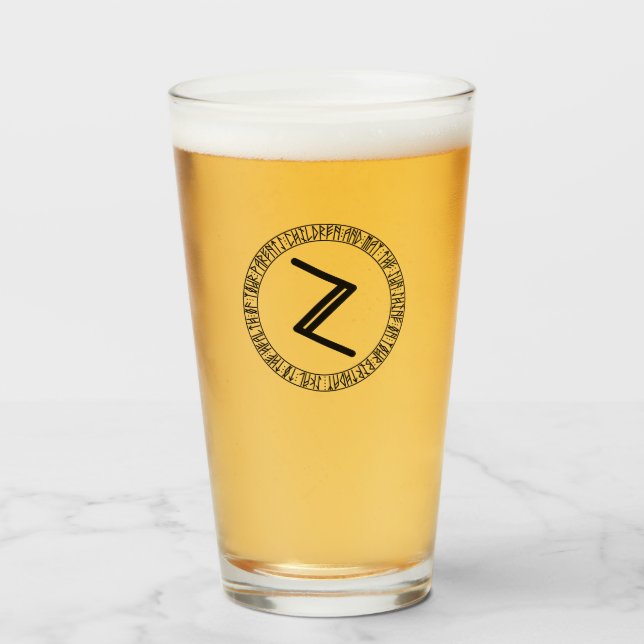 Monogramme Z - Style viking - Verre à pinte (Devant (rempli))