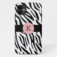 Monogramme Zebra Print Volleyball iPhone 5 Coque