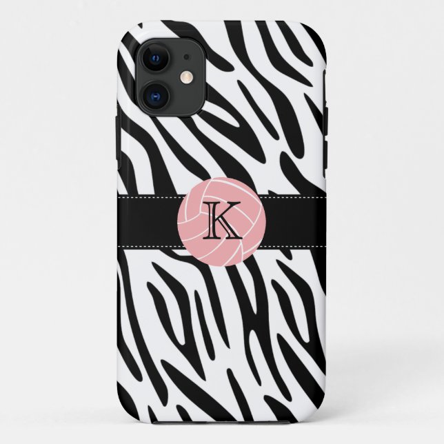 Monogramme Zebra Print Volleyball iPhone 5 Coque (Dos)