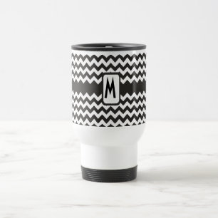 Monogramme Zigzag Mug de voyage : Noir, Chevrons B