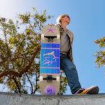 Monogrammed Beach Shark Seashell Skateboard<br><div class="desc">You can easily make this your own skateboard by selecting the "personalize this template" on the right-hand side of the page and typing in your desired initials. If you'd like help doing so, please don't hesitate to contact me at julieartwork4@gmail.com or via Zazzle messaging and I'd be happy to help....</div>