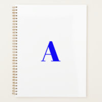 Monogrammed bleu cobalt blanc moderne minimaliste