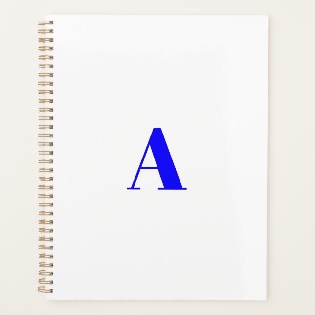 Monogrammed bleu cobalt blanc moderne minimaliste (Devant)