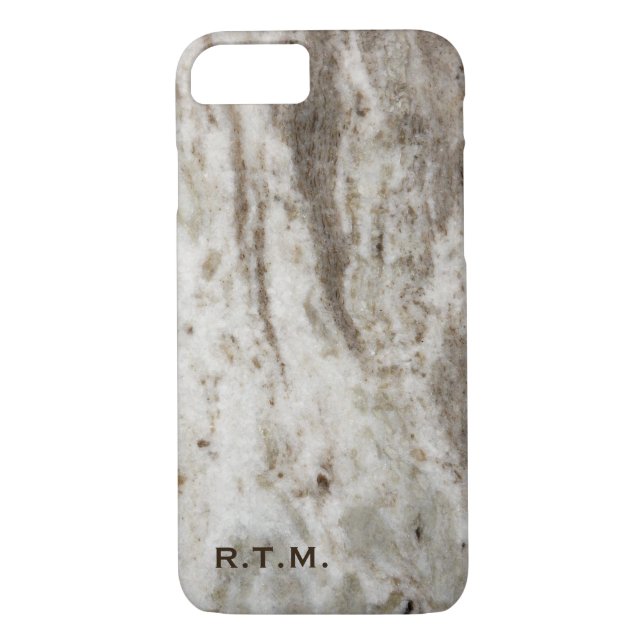 Monogrammed Pearl Granite iPhone 7 Coque (Dos)