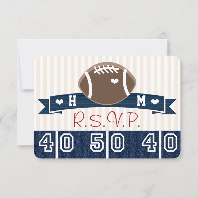 MONOGRAMMEE MARINE RSVP MARIAGE DE FOOTBALL RSVP (Devant)