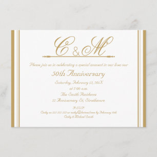 Monogrammes 50e anniversaire de Mariage Invitation