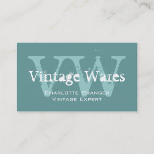 Monogrammes Cartes de visite Boutique Vintage Bleu