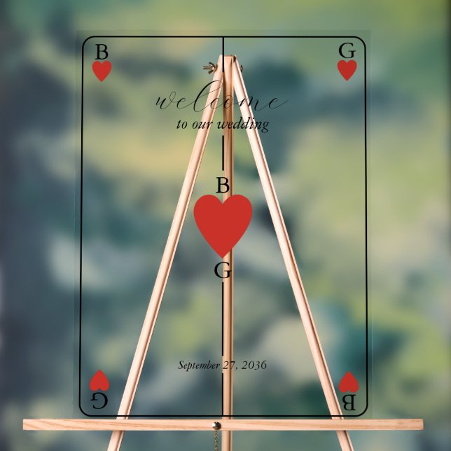 Monogrammes Coeurs Jouer Carte Mariage Affiche de  (Neutre)