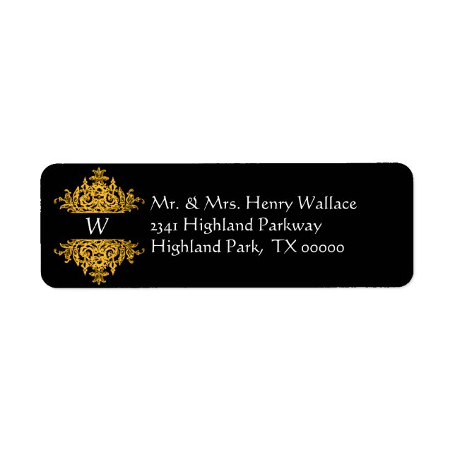 Monogrammes Étiquettes de adresse (Devant)