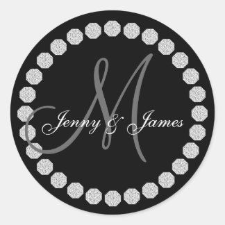 Monogrammes Noms Mariage Favoriser Étiquettes