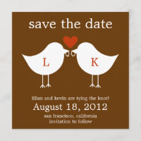 Monogrammes Oiseaux Enregistrer La Carte Date - Ch