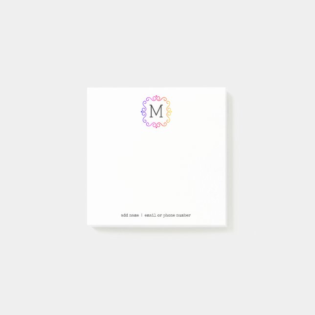 Monogrammes personnalisés Post-it® Notes (Devant)