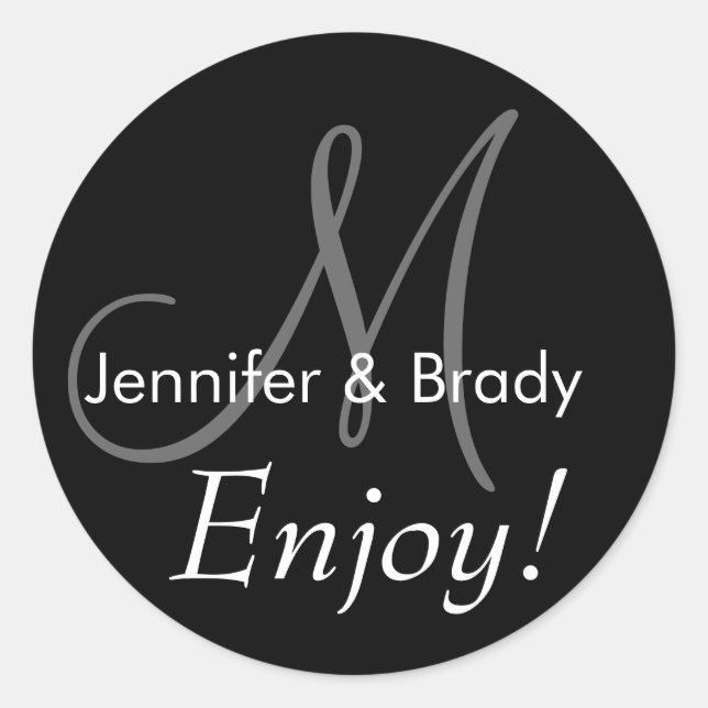 Monogrammes pour les faveurs de mariage Étiquettes (Devant)