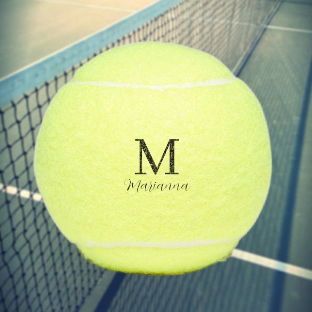Monographie de balle de tennis personnalisée initi (Personalized Tennis ball monogram initial & name)
