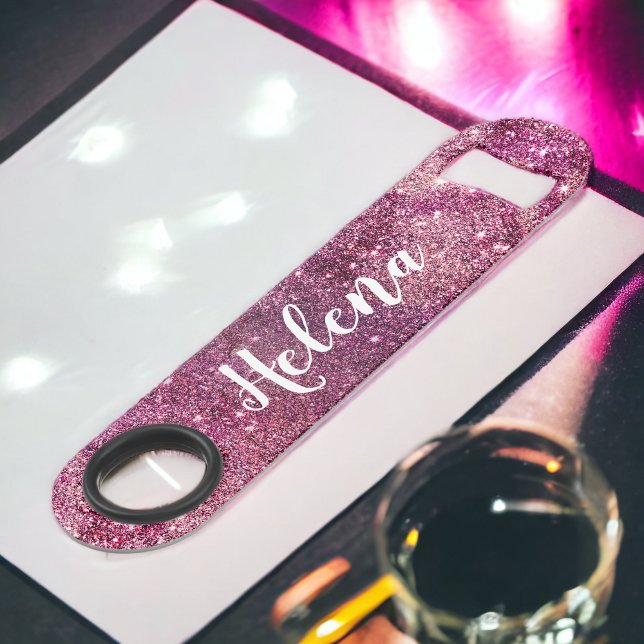 Monographie de la parties scintillant de nébuleuse (Chic girly purple nebula glitter sparkles monogram bar key)