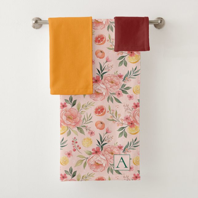 Monographie de Motif rustique citron rose rose ros (En situation)