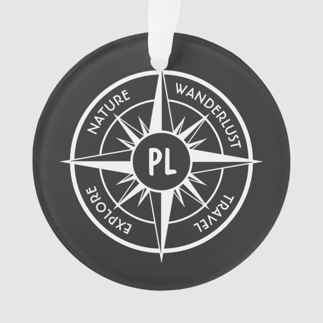 Monographie d'emblème de compas noir et blanc (devant)