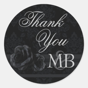 Monographie des autocollants en rose damassé noir