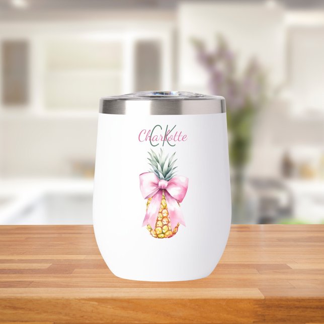Monographie estivale tropicale d'ananas à arc rose (Créateur téléchargé)