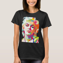 Monroe Pop Art coloré Imprimer T-shirt