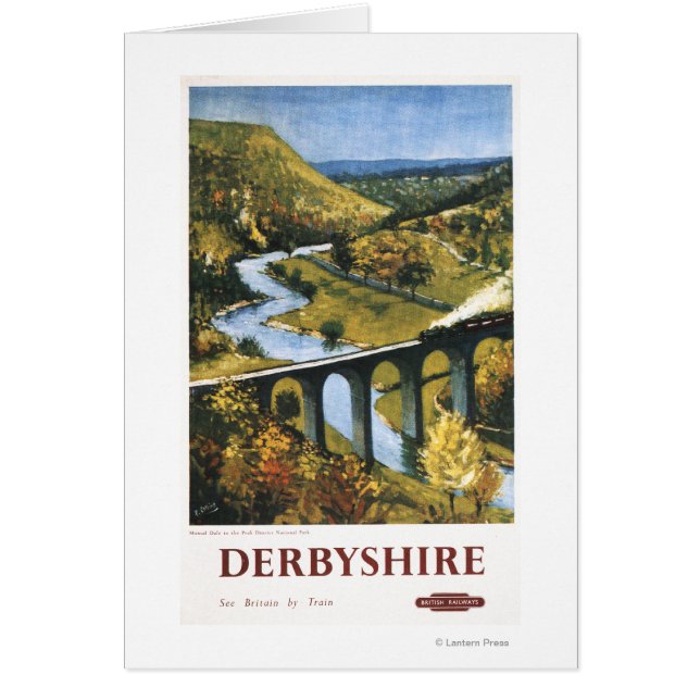 Monsal Dale, train et viaduc British Rail (Devant)