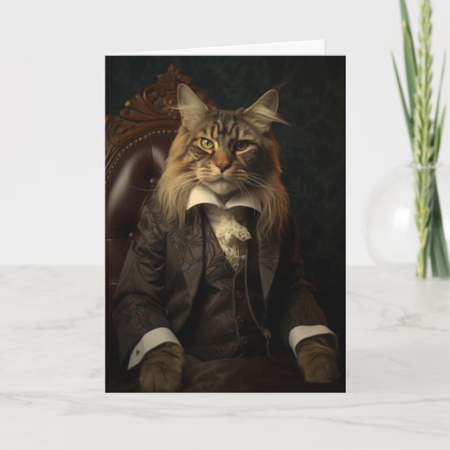 Monsieur Amour, Amour Carte de vœux pour chat (Devant)