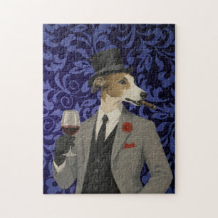 Monsieur Lévrier Élégant en Costume Puzzle