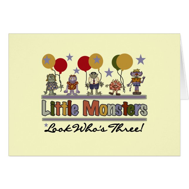 Monster 3ème anniversaire Tshirts et cadeaux (Devant horizontal)