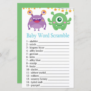 Monster Baby Word Scramble Jeu