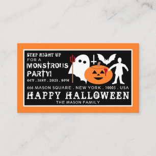 Monster Gang, Halloween Party Ticket Invitation