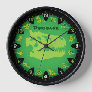Monster Green Dinosaure Horloge murale