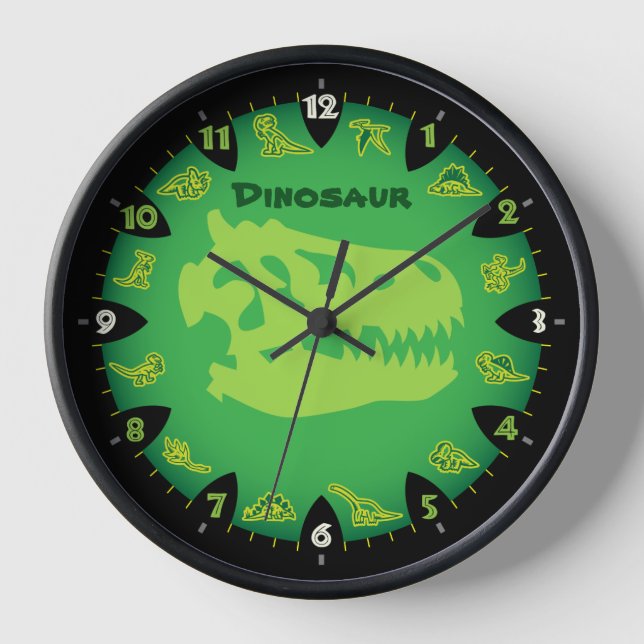 Monster Green Dinosaure Horloge murale (Recto)