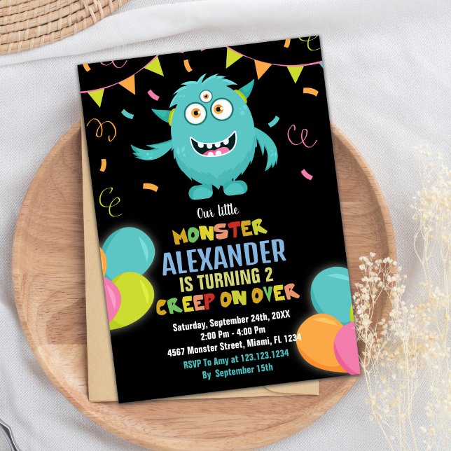 Monster Invitations Anniversaire Ballons (Monster Birthday Invitations Ballons)