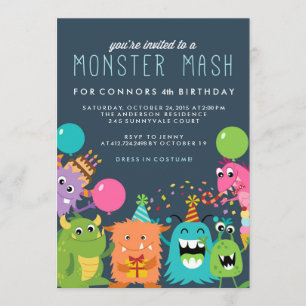 MONSTER MASH ANNIVERSAIRE DE ENFANT invitation D'I