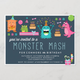 MONSTER MASH ANNIVERSAIRE DE ENFANT invitation D'I