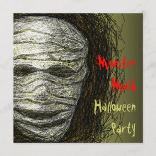Monster Mash Halloween Party Invitation Maman Head