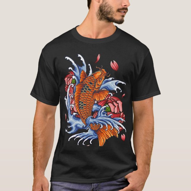 Monster Orange Dragon Fish sur T-Shirt (Devant)