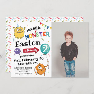 Monster Photo Invitation d'anniversaire