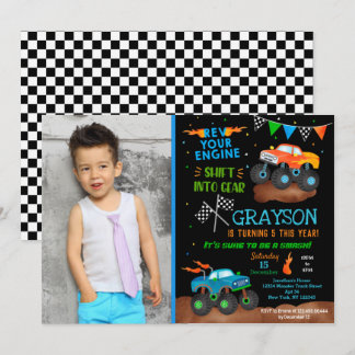 Monster Truck Anniversaire Fête Invitations pour g