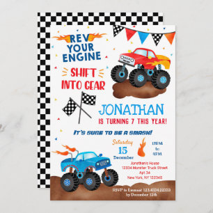 Monster Truck Anniversaire Invitations pour garçon