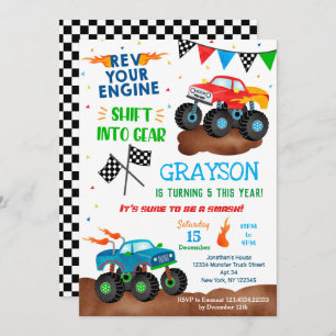 Monster Truck Anniversaire Invitations pour garçon