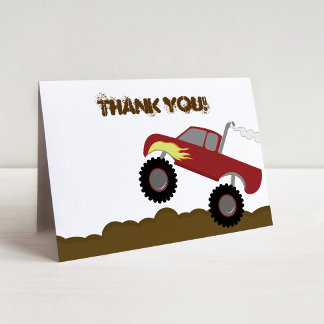 Monster Truck Anniversaire Plié Merci note
