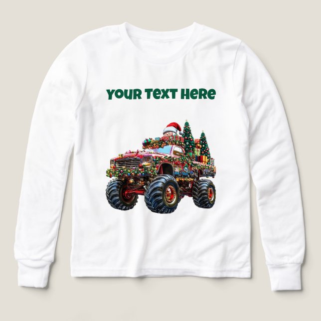 Monster Truck Christmas - Tri-Blend pour garçons m (Motif recto)