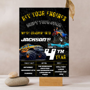 Monster Truck Editable Invitation de fête d'annive