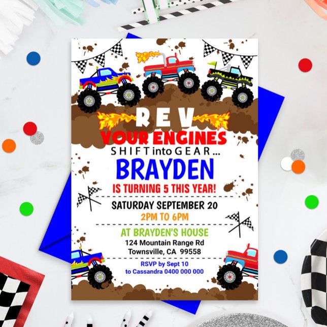 Monster Truck Invitation Anniversaire Monster Truc (Créateur téléchargé)