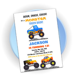 Monster Truck Invitations Anniversaire Camions