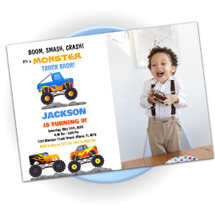 Monster Truck Invitations Anniversaire Camions Pho