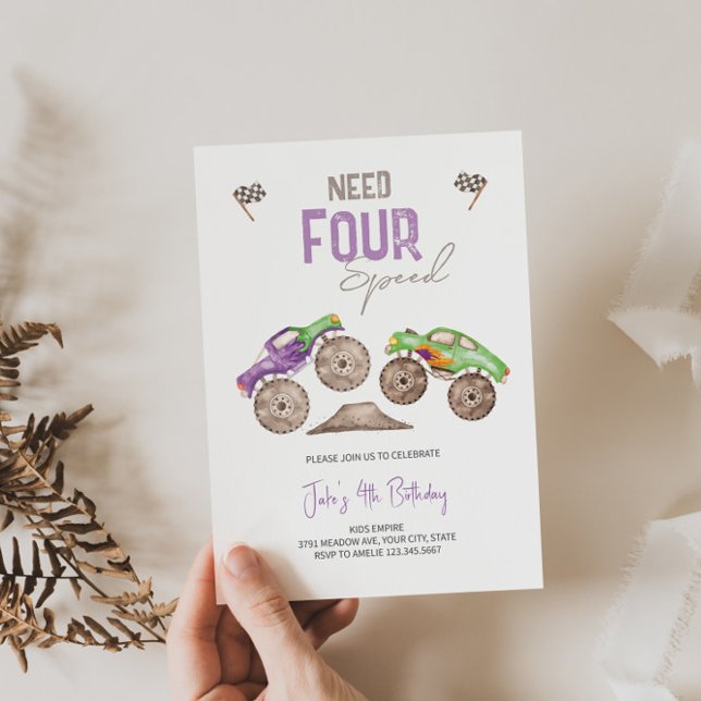 Monster Trucks Bash Invitation Anniversaire N'impo (Créateur téléchargé)