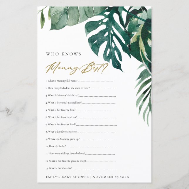 MONSTERA DE LA FAUNE TROPICALE QUI CONNAÎT M0MMY M (Devant)