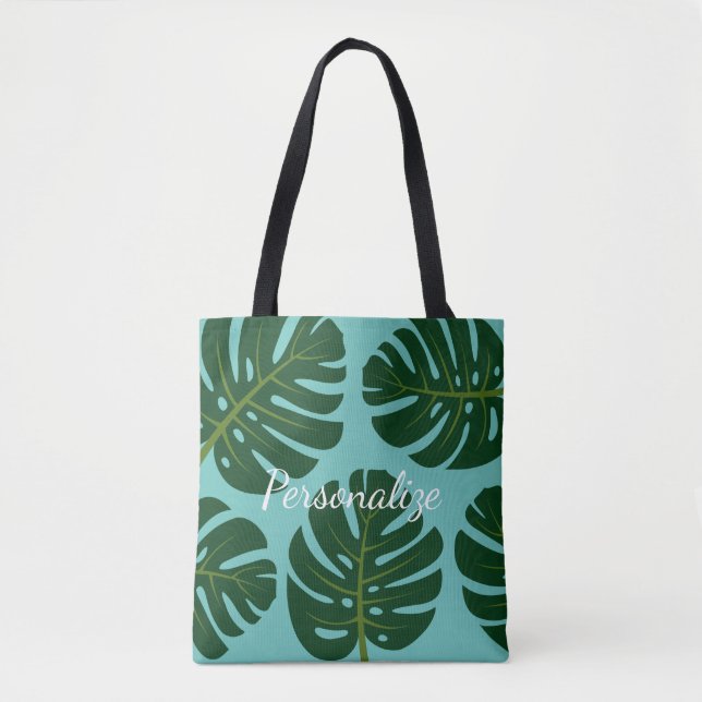 Monstera Deliciosa feuille de palmier sac fourre-t (Devant)